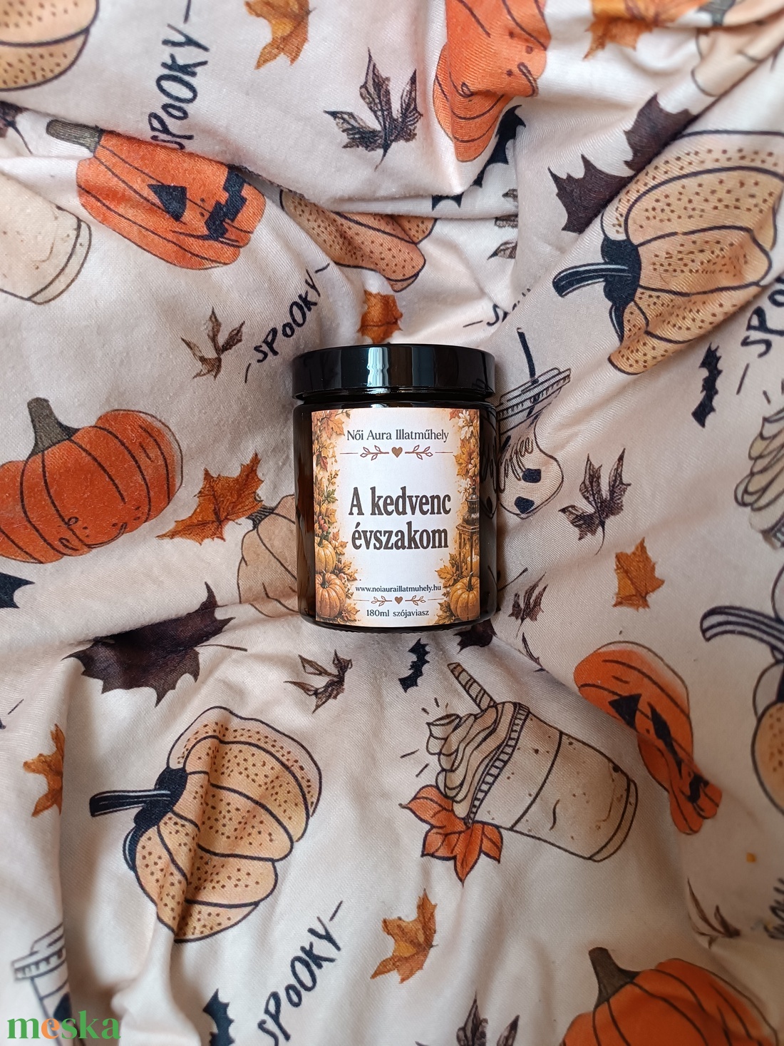 Őszi feliratos szójaviasz illatgyertya 180ml (többféle illat) - otthon & életmód - gyertya, illat, aroma - gyertya - Meska.hu