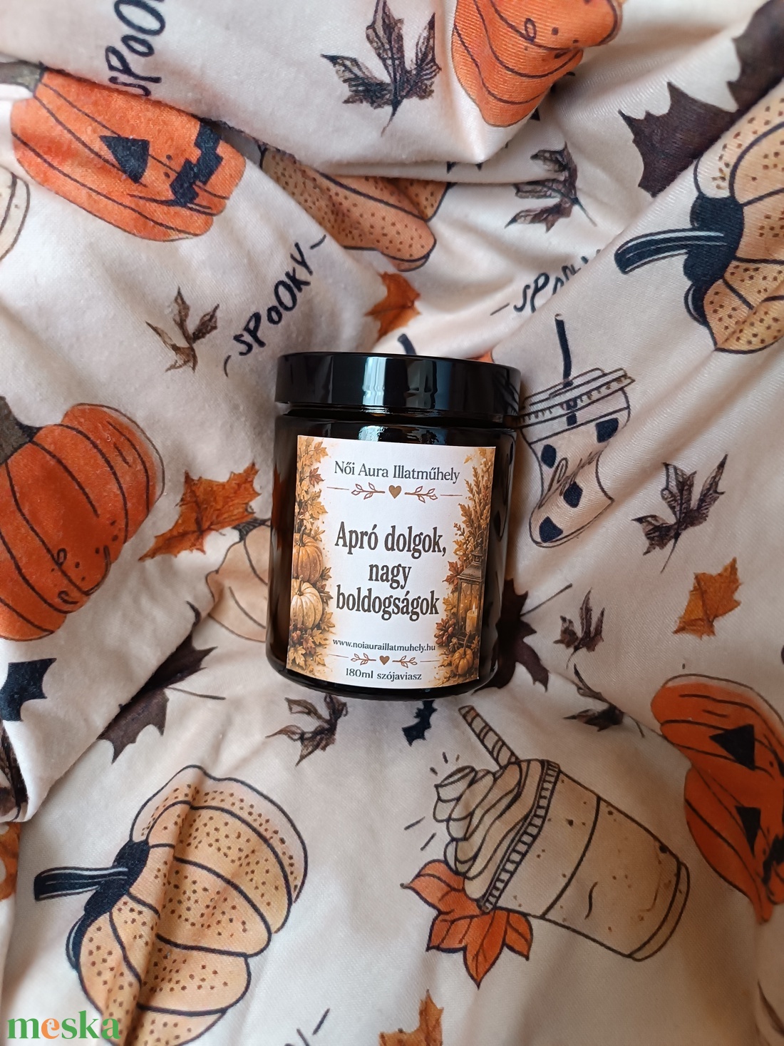 Őszi feliratos szójaviasz illatgyertya 180ml (többféle illat) - otthon & életmód - gyertya, illat, aroma - gyertya - Meska.hu