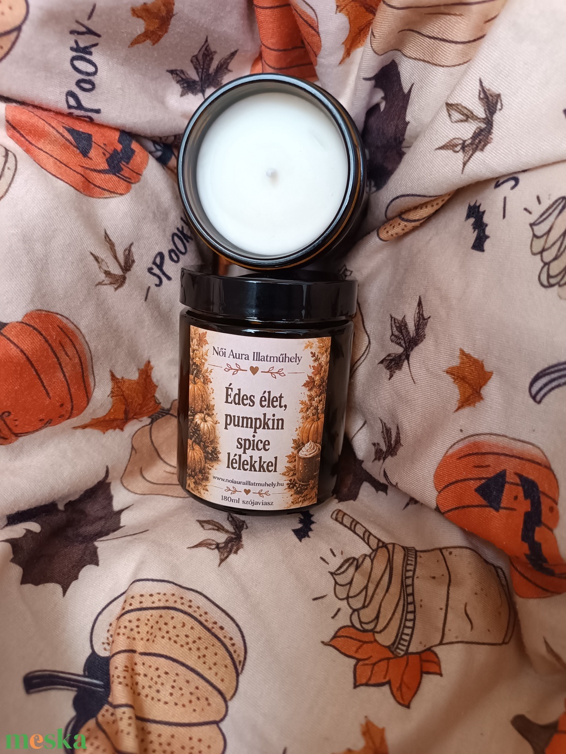 Őszi feliratos szójaviasz illatgyertya 180ml (többféle illat) - otthon & életmód - gyertya, illat, aroma - gyertya - Meska.hu