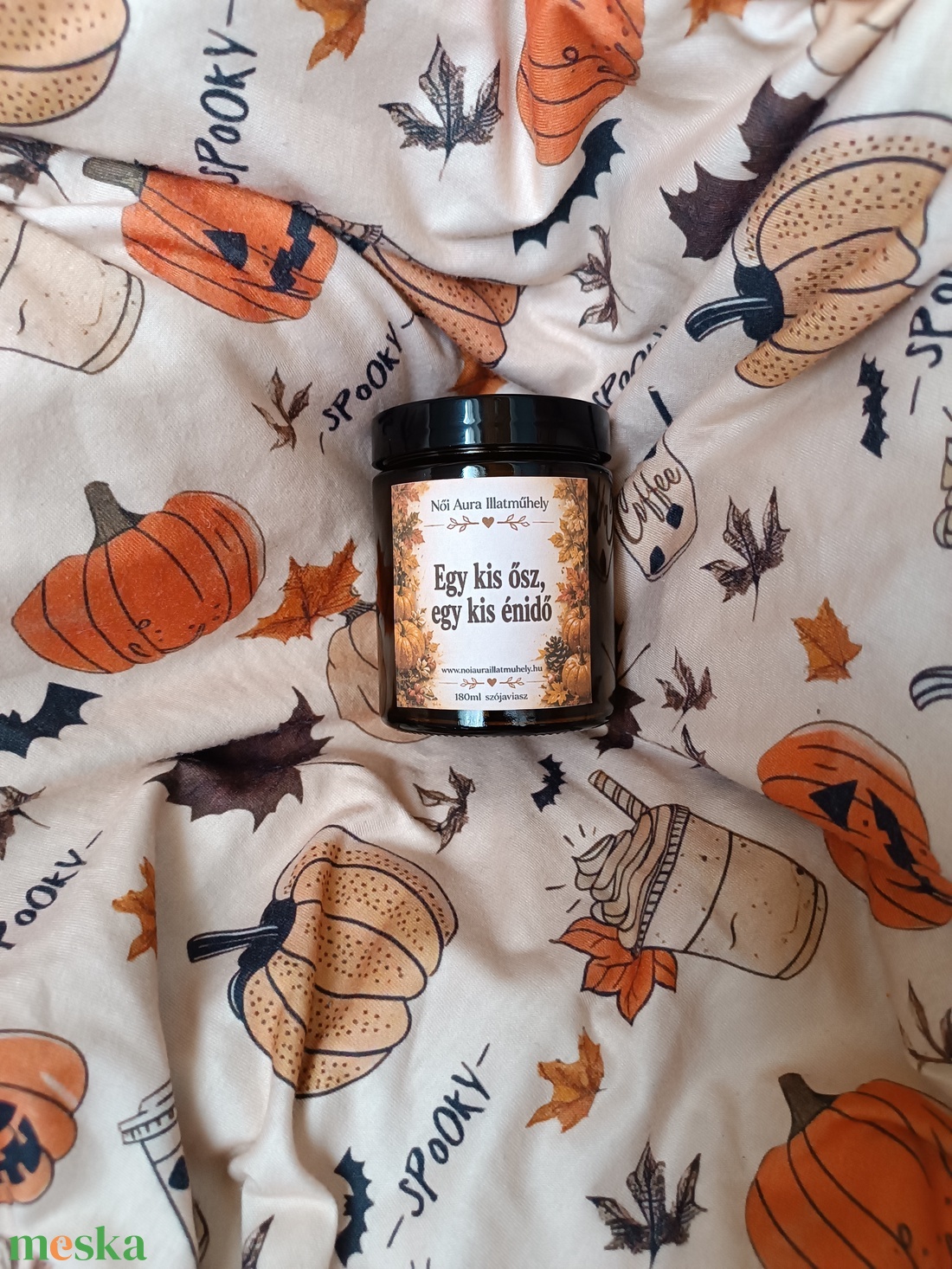 Őszi feliratos szójaviasz illatgyertya 180ml (többféle illat) - otthon & életmód - gyertya, illat, aroma - gyertya - Meska.hu