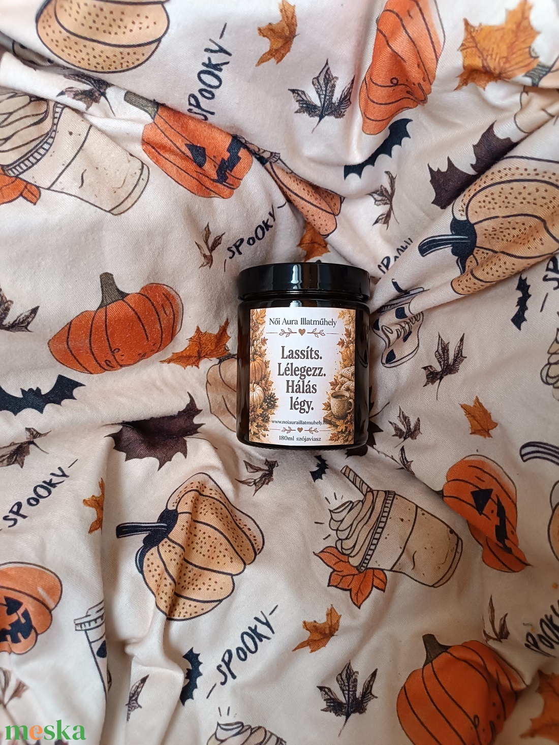 Őszi feliratos szójaviasz illatgyertya 180ml (többféle illat) - otthon & életmód - gyertya, illat, aroma - gyertya - Meska.hu