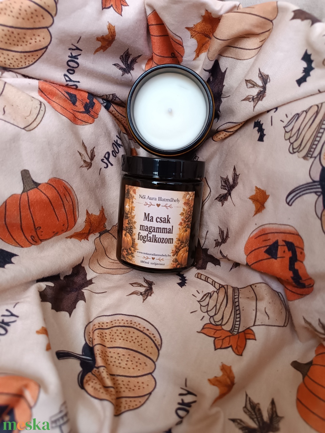 Őszi feliratos szójaviasz illatgyertya 180ml (többféle illat) - otthon & életmód - gyertya, illat, aroma - gyertya - Meska.hu