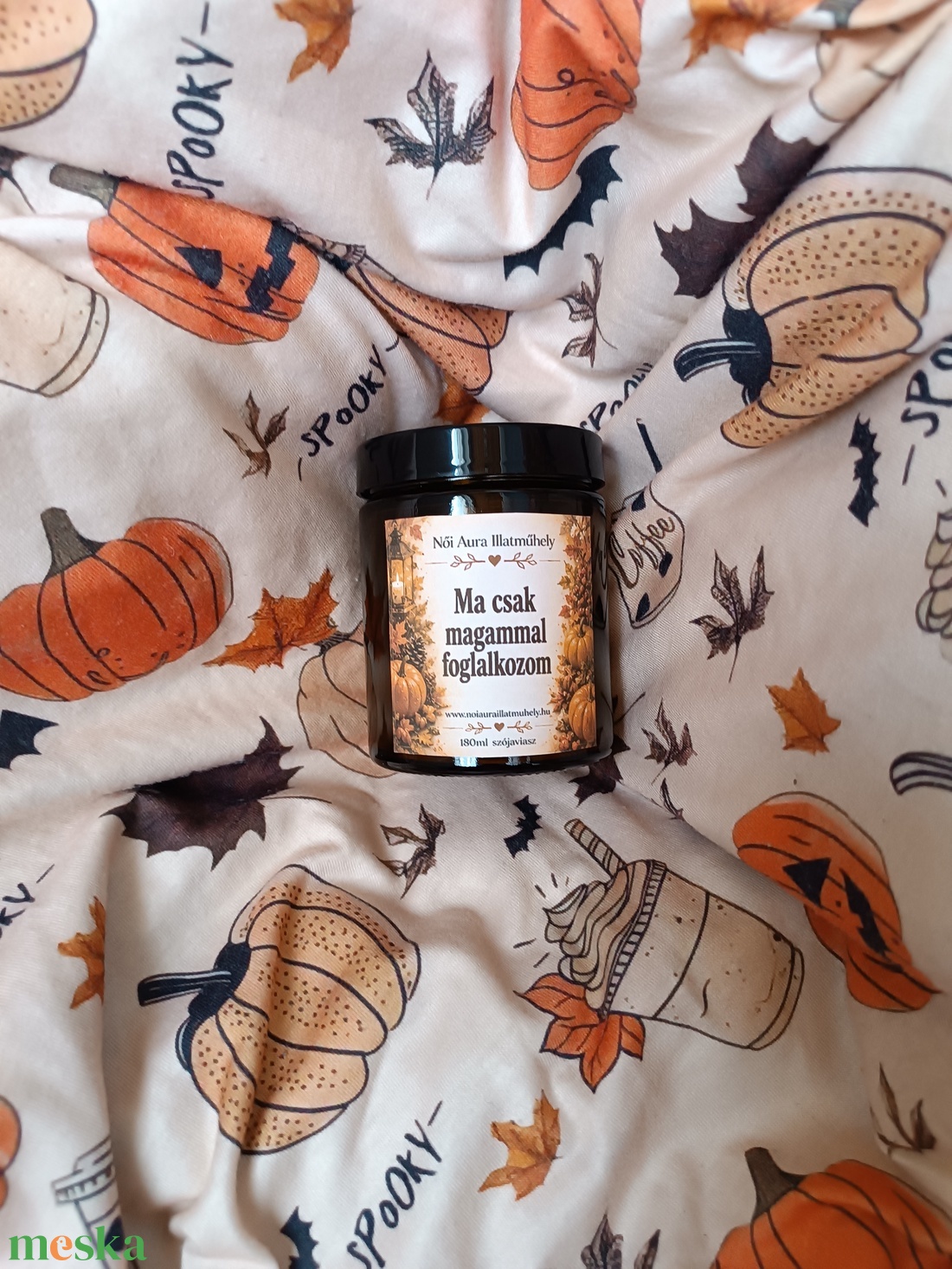 Őszi feliratos szójaviasz illatgyertya 180ml (többféle illat) - otthon & életmód - gyertya, illat, aroma - gyertya - Meska.hu