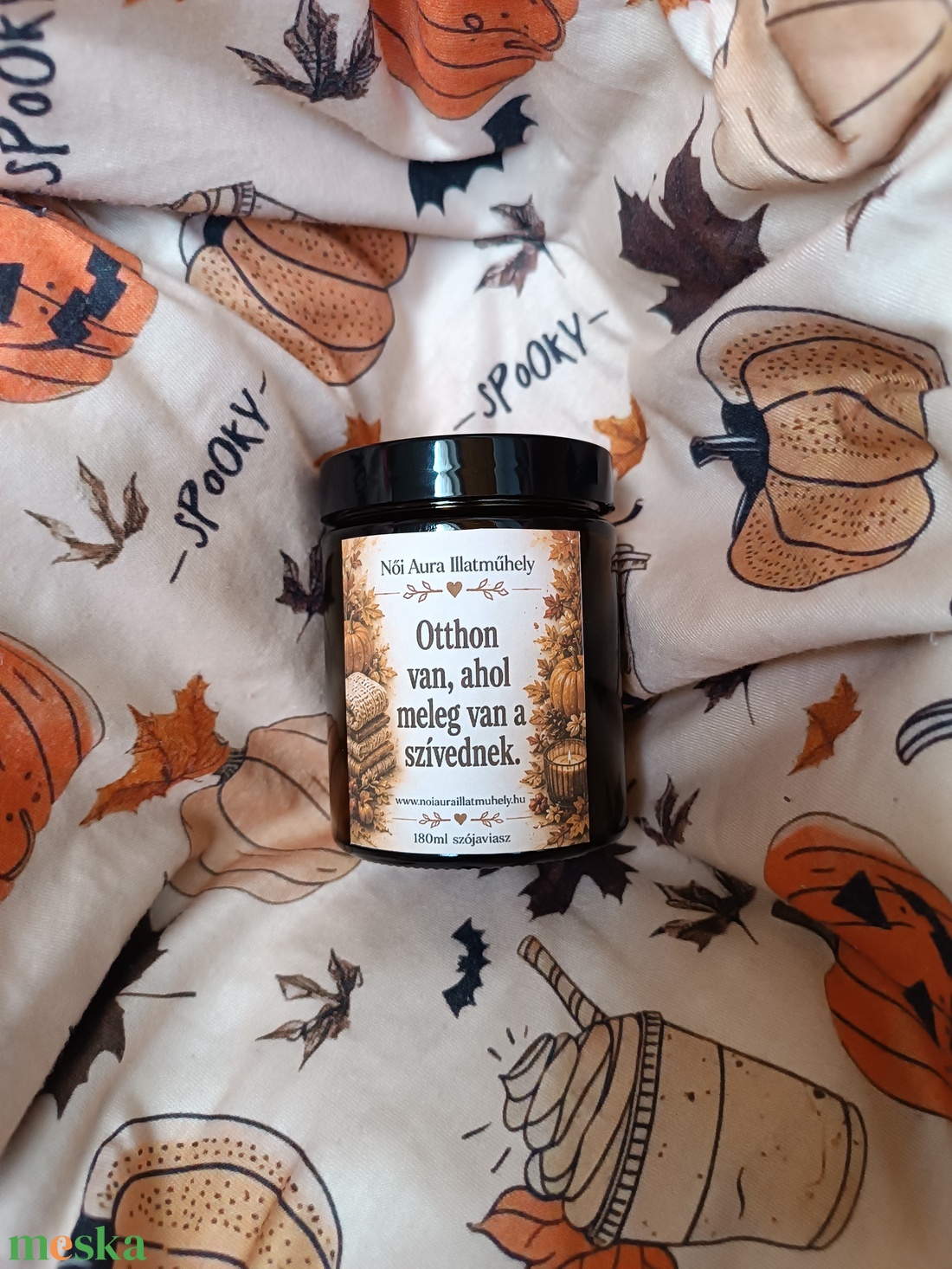 Őszi feliratos szójaviasz illatgyertya 180ml (többféle illat) - otthon & életmód - gyertya, illat, aroma - gyertya - Meska.hu