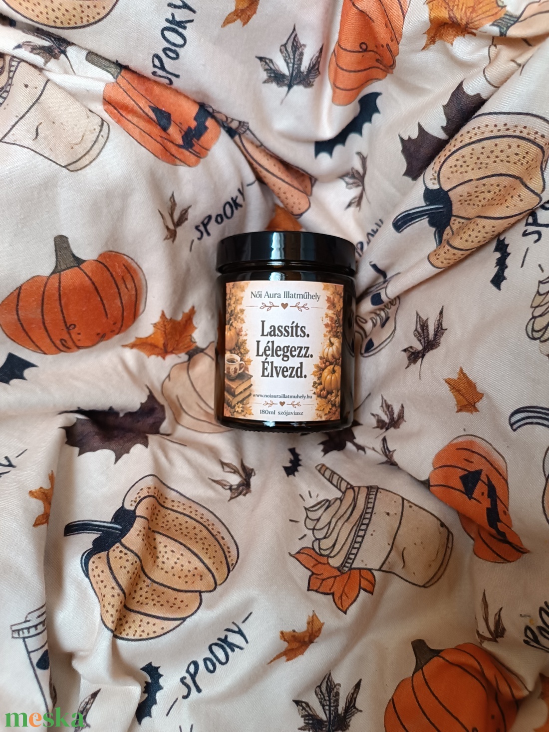 Őszi feliratos szójaviasz illatgyertya 180ml (többféle illat) - otthon & életmód - gyertya, illat, aroma - gyertya - Meska.hu