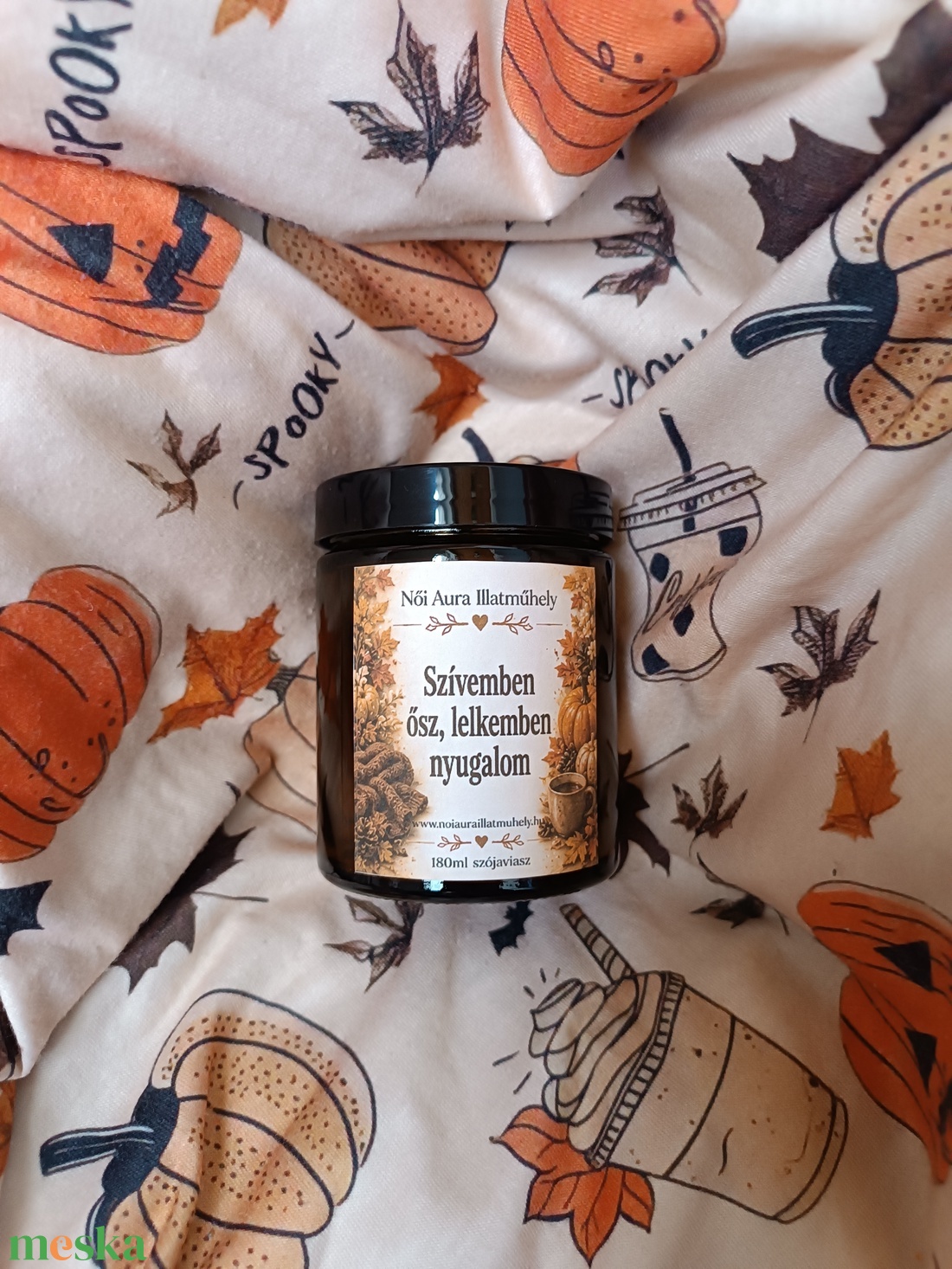 Őszi feliratos szójaviasz illatgyertya 180ml (többféle illat) - otthon & életmód - gyertya, illat, aroma - gyertya - Meska.hu