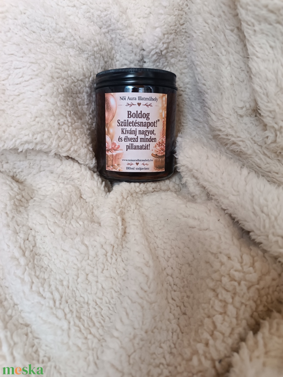 Születésnapra feliratos  szójaviasz illatgyertya ( többféle illatban) - otthon & életmód - gyertya, illat, aroma - gyertya - Meska.hu