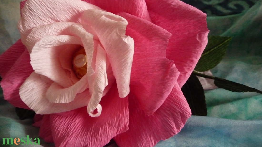 Rocher-rózsa (rózsaszín) - otthon & lakás - dekoráció - virágdísz és tartó - csokor & virágdísz - Meska.hu