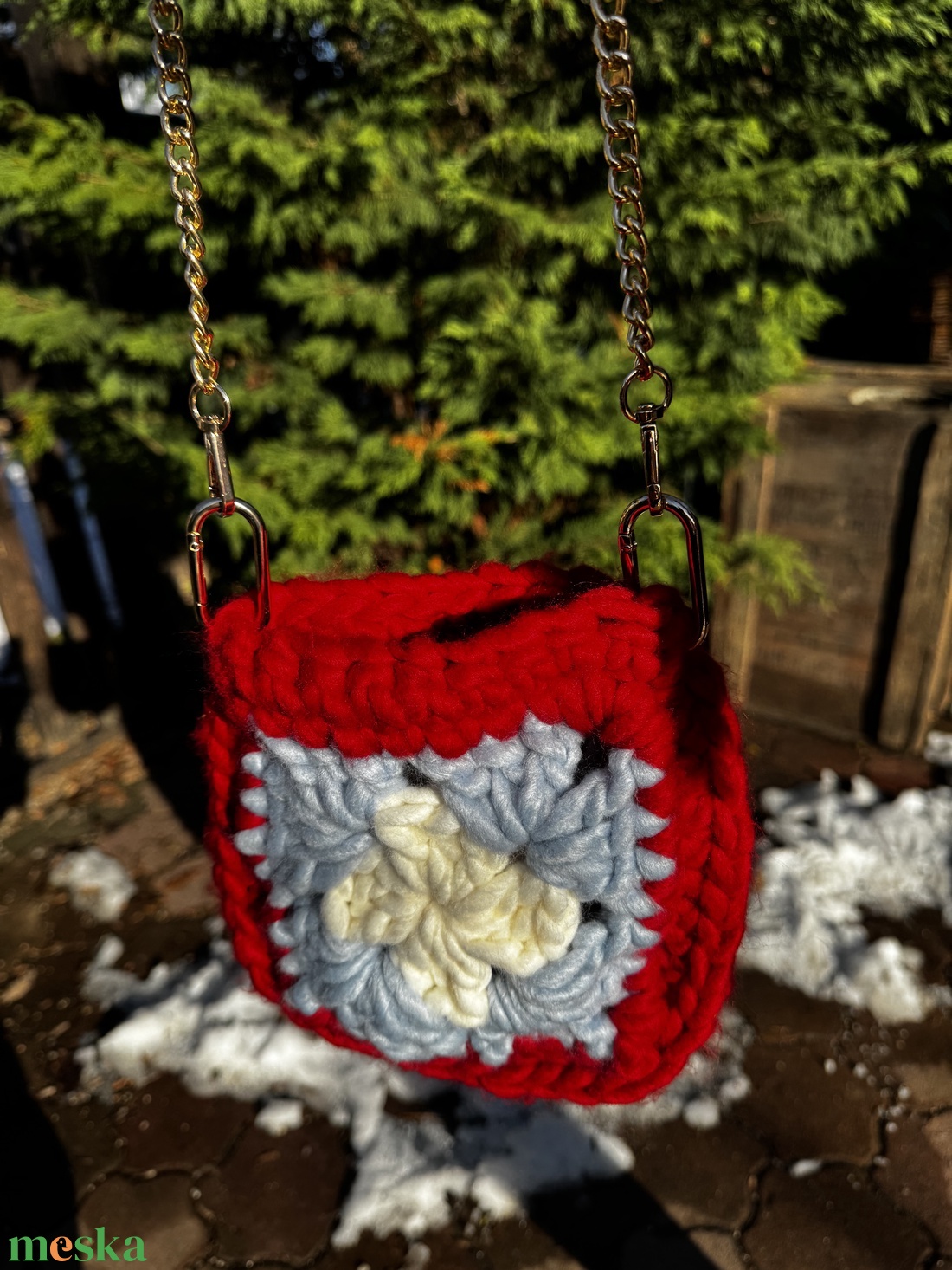 Granny Square horgolt táska - táska & tok - kézitáska & válltáska - kézitáska - Meska.hu