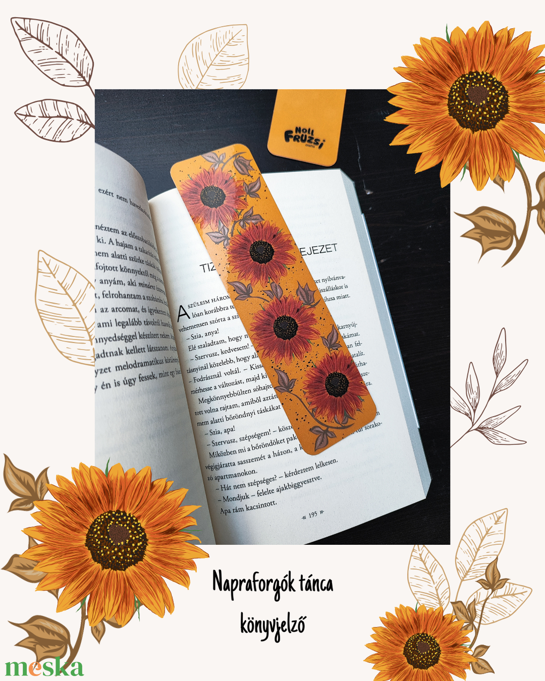 Napraforgók tánca könyvjelző - könyv & zene - könyvjelző - Meska.hu
