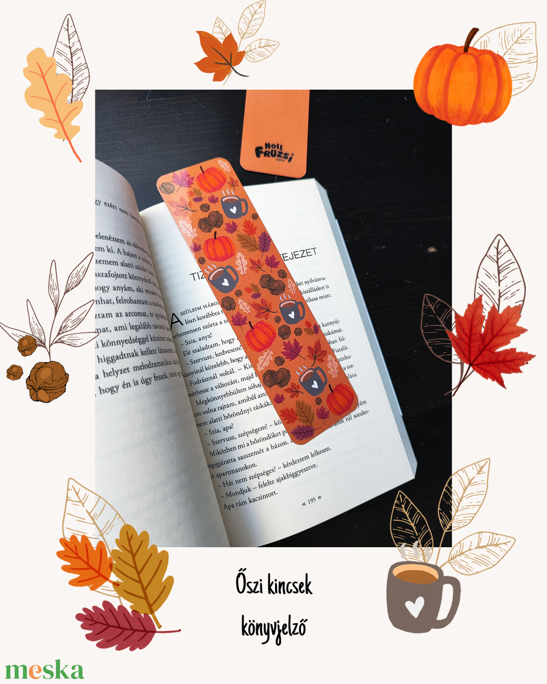 Őszi kincsek könyvjelző - könyv & zene - könyvjelző - Meska.hu