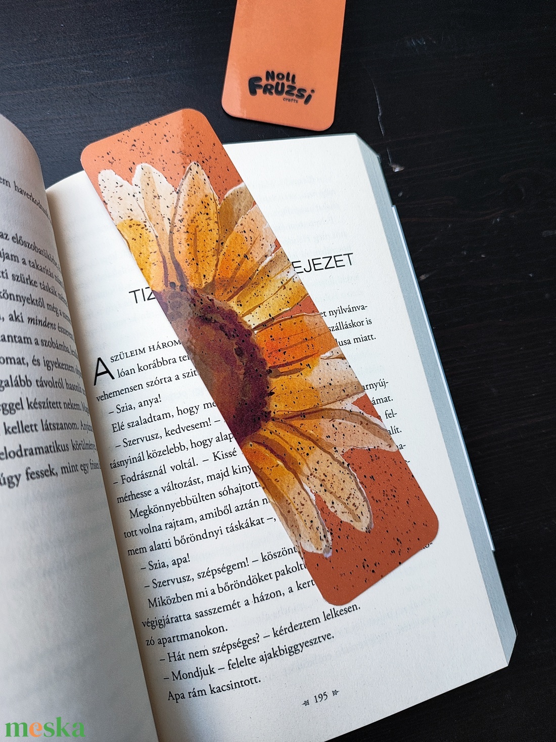 Aranyló napraforgó könyvjelző - könyv & zene - könyvjelző - Meska.hu