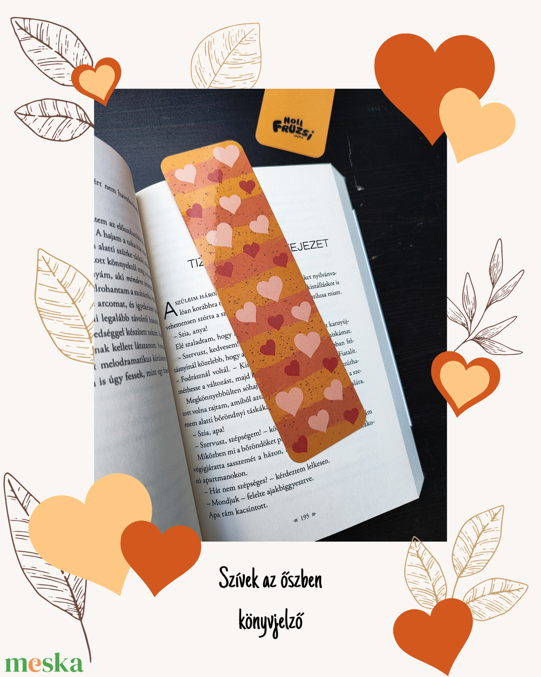 Szívek az őszben könyvjelző - könyv & zene - könyvjelző - Meska.hu
