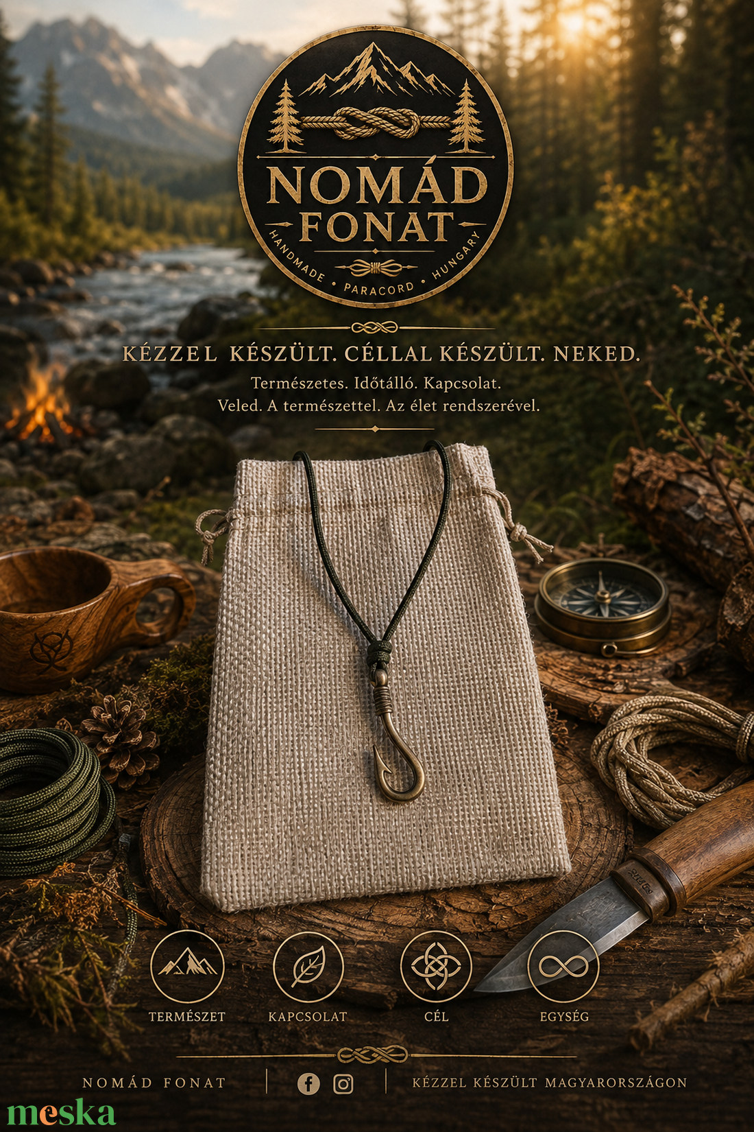 Horgász nyaklánc  - ékszer - nyaklánc - medálos nyaklánc - Meska.hu