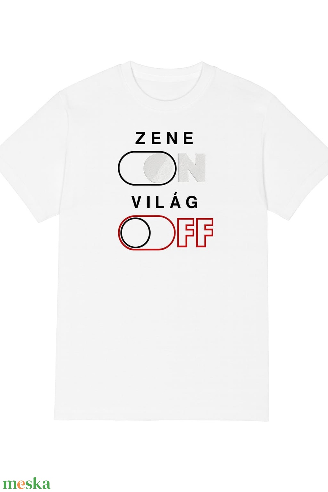 ZENE ON VILÁG OFF Grafikus Póló - ruha & divat - női ruha - póló, felső - Meska.hu ZENE ON VILÁG OFF Grafikus Póló - ruha & divat - női ruha - póló, felső - Meska.hu