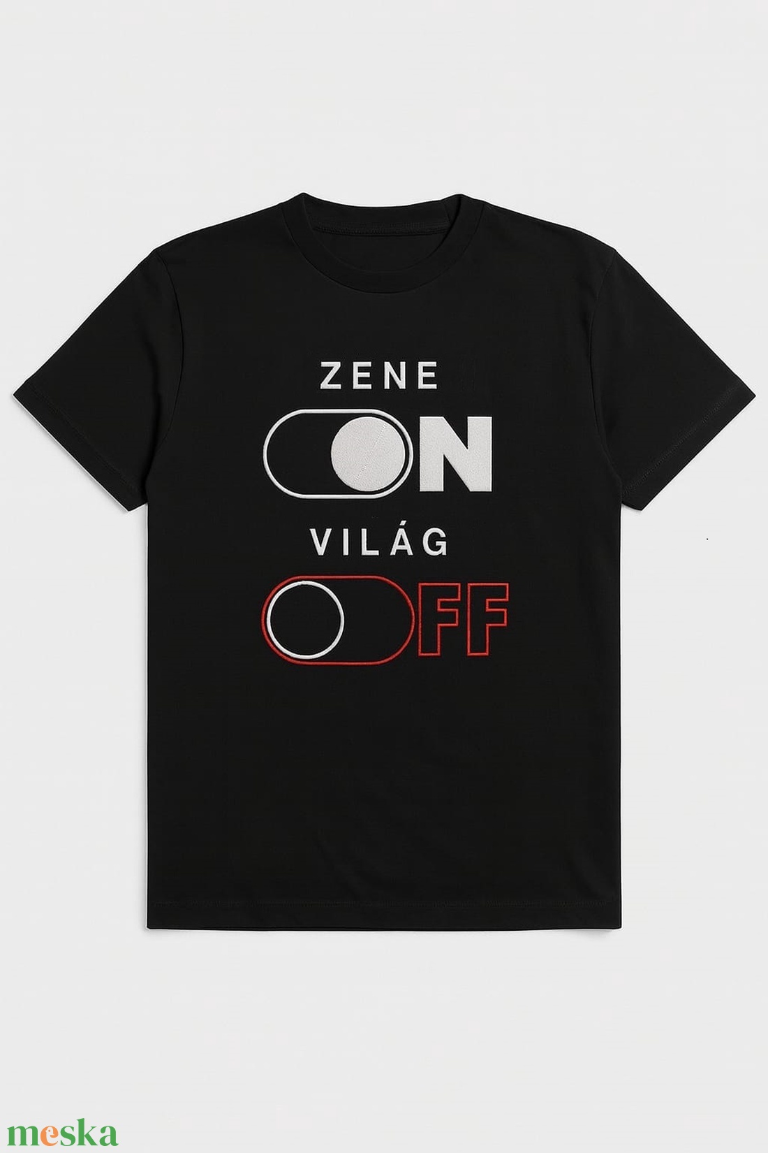 ZENE ON VILÁG OFF Grafikus Póló - ruha & divat - női ruha - póló, felső - Meska.hu ZENE ON VILÁG OFF Grafikus Póló - ruha & divat - női ruha - póló, felső - Meska.hu