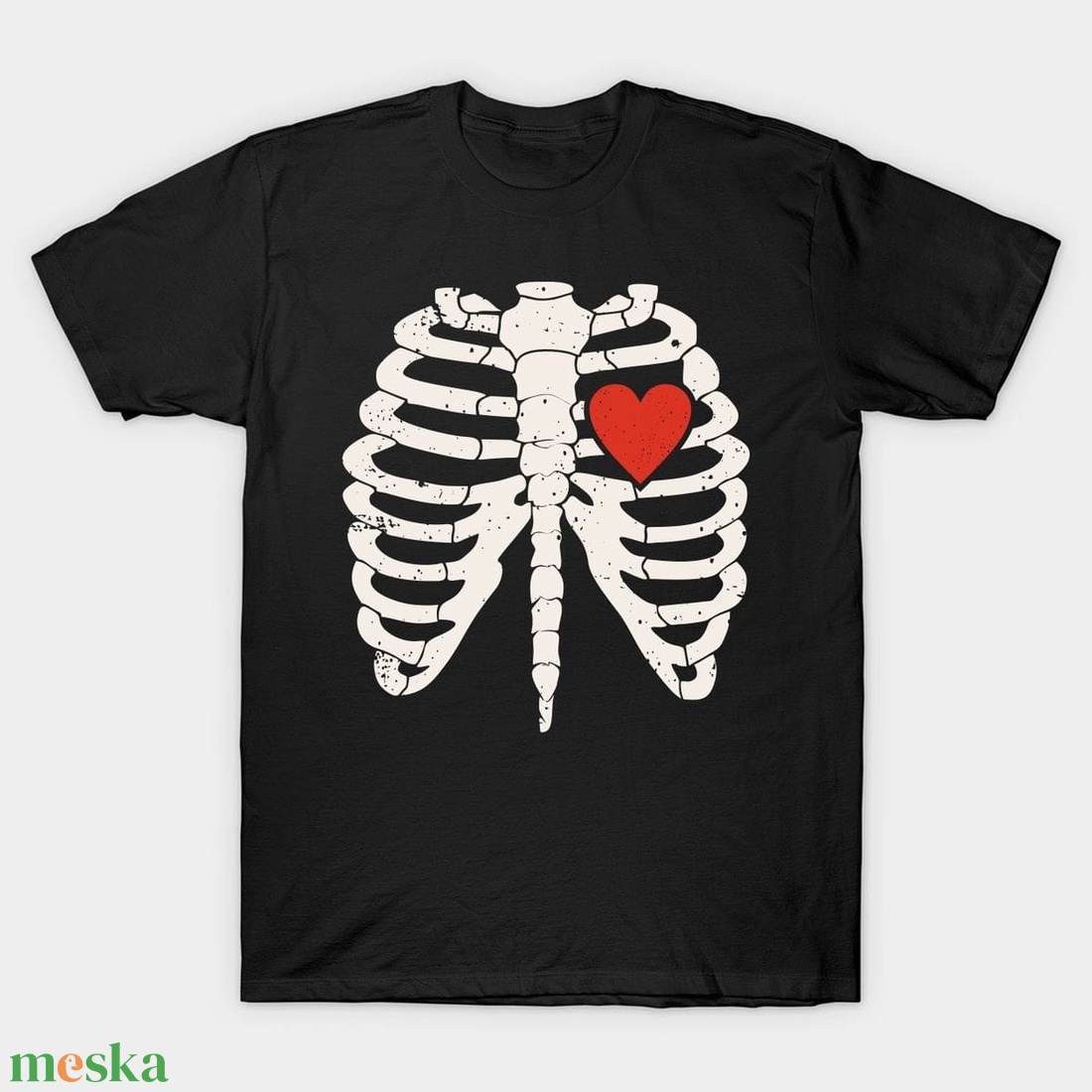 Csontváz szívvel póló - ruha & divat - férfi ruha - póló - Meska.hu Csontváz szívvel póló - ruha & divat - férfi ruha - póló - Meska.hu