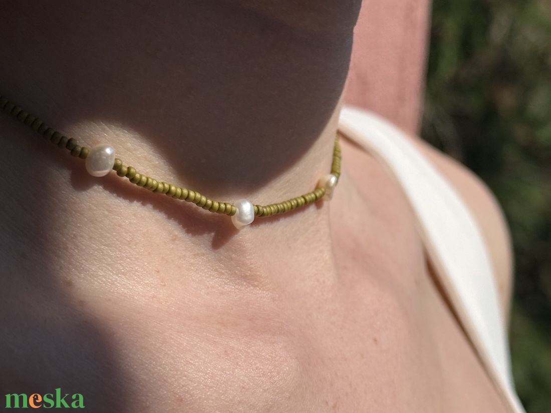 Choker nyakék édesvízi gyöngyökkel - ékszer - karkötő - gyöngyös karkötő - Meska.hu Choker nyakék édesvízi gyöngyökkel - ékszer - karkötő - gyöngyös karkötő - Meska.hu