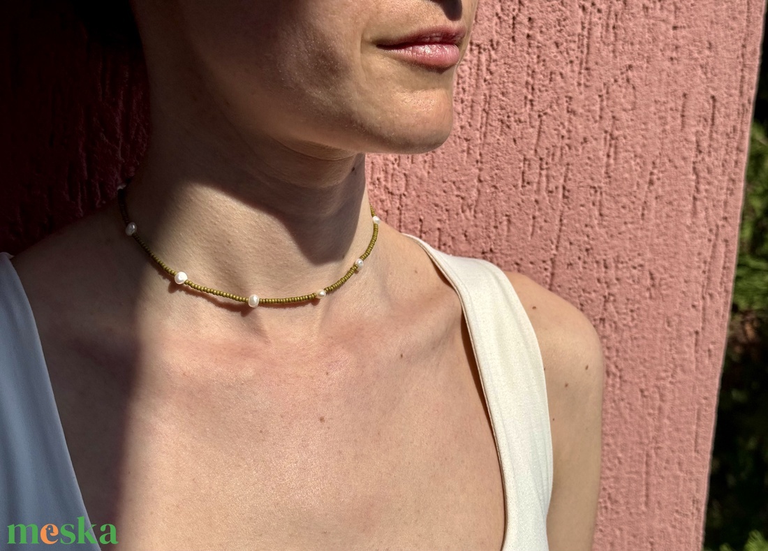 Choker nyakék édesvízi gyöngyökkel - ékszer - karkötő - gyöngyös karkötő - Meska.hu Choker nyakék édesvízi gyöngyökkel - ékszer - karkötő - gyöngyös karkötő - Meska.hu