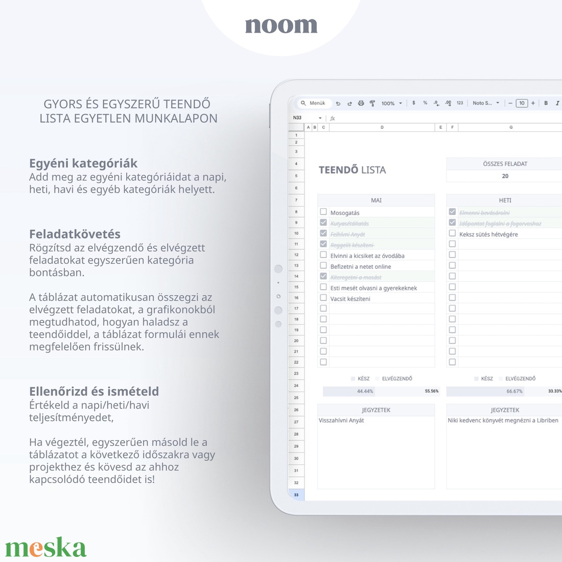 Teendő Követő, Feladat követő Google Táblázatok Sablon, Letölthető Digitális követő és tervező - diy (csináld magad) - szabásminta, útmutató - Meska.hu