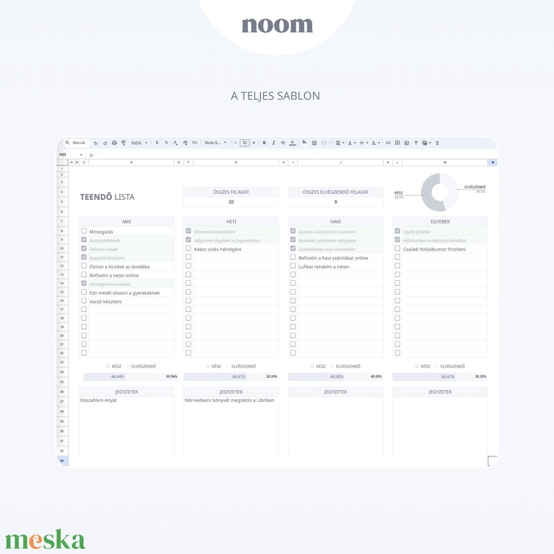 Teendő Követő, Feladat követő Google Táblázatok Sablon, Letölthető Digitális követő és tervező - diy (csináld magad) - szabásminta, útmutató - Meska.hu