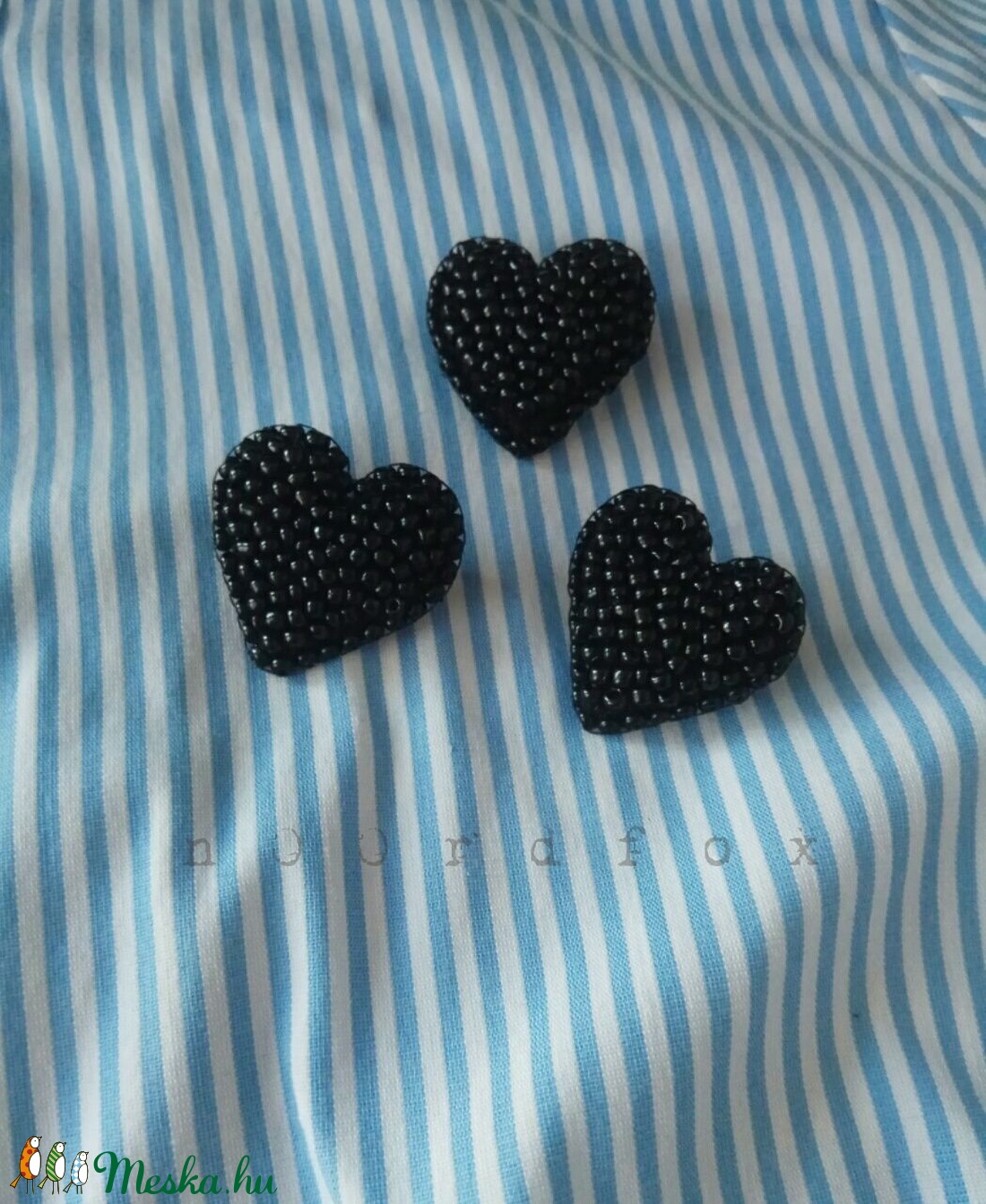 Hímzett szív kitűző III -  - Meska.hu