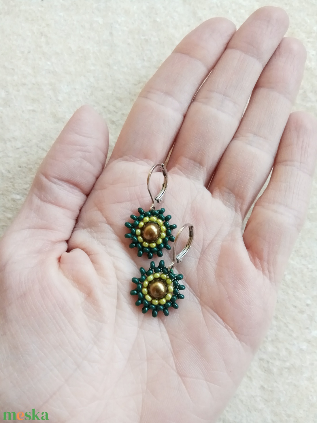 Helli - Avokádó fülbevaló - ékszer - fülbevaló - lógós kerek fülbevaló - Meska.hu