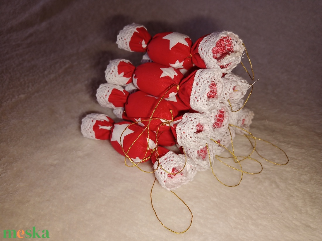 Textil szaloncukor - karácsony - karácsonyi lakásdekoráció - karácsonyi lakásdíszek - Meska.hu