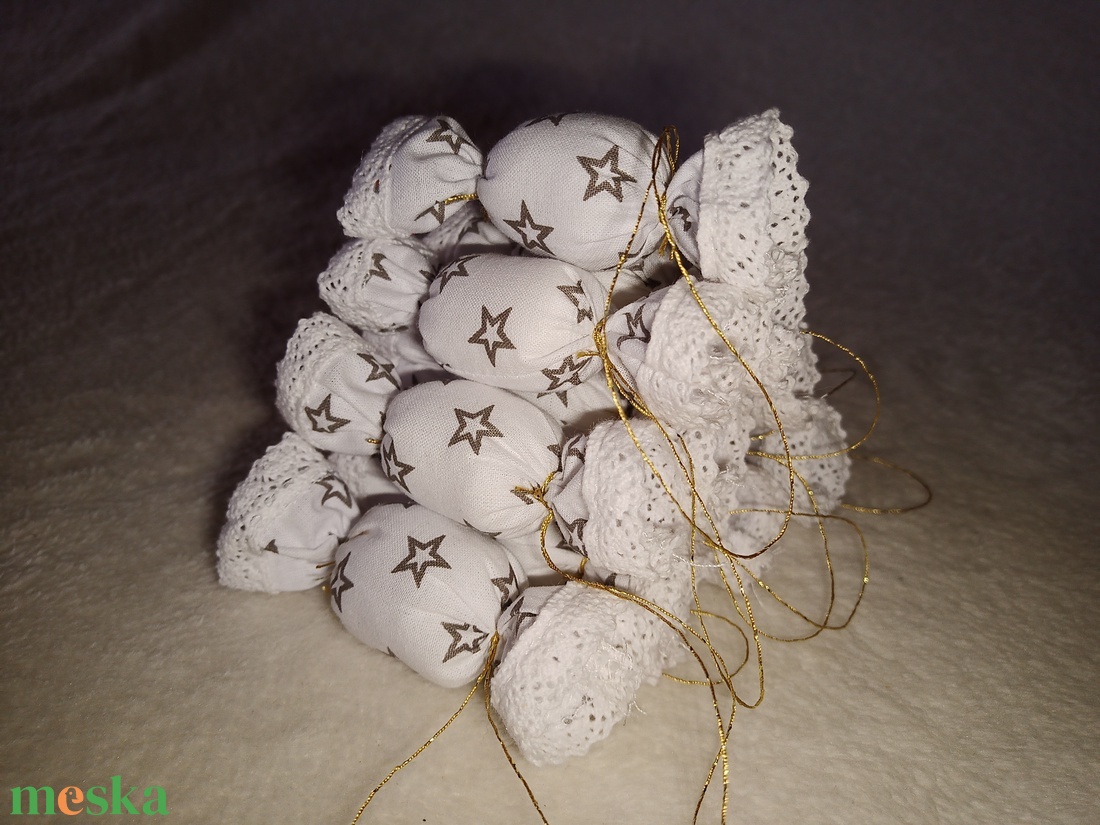 Textil szaloncukor - karácsony - adventi díszek - adventi ajtódísz - Meska.hu