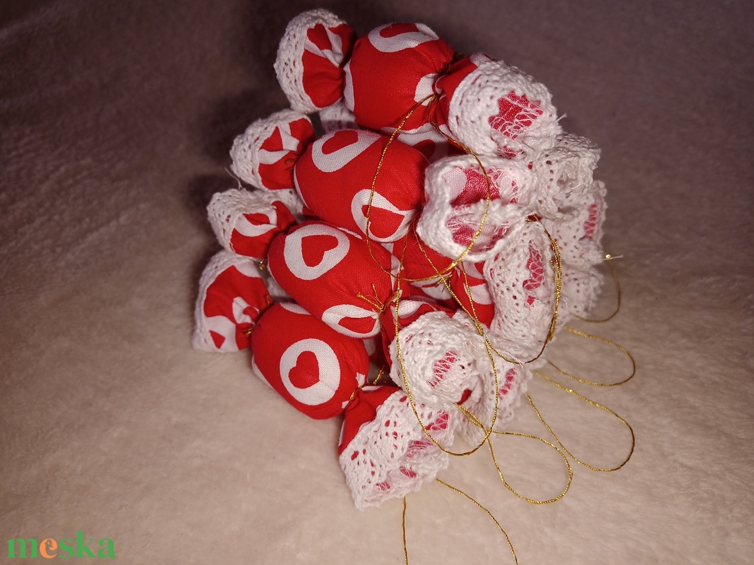 Textil szaloncukor - karácsony - karácsonyi lakásdekoráció - karácsonyfadíszek - Meska.hu