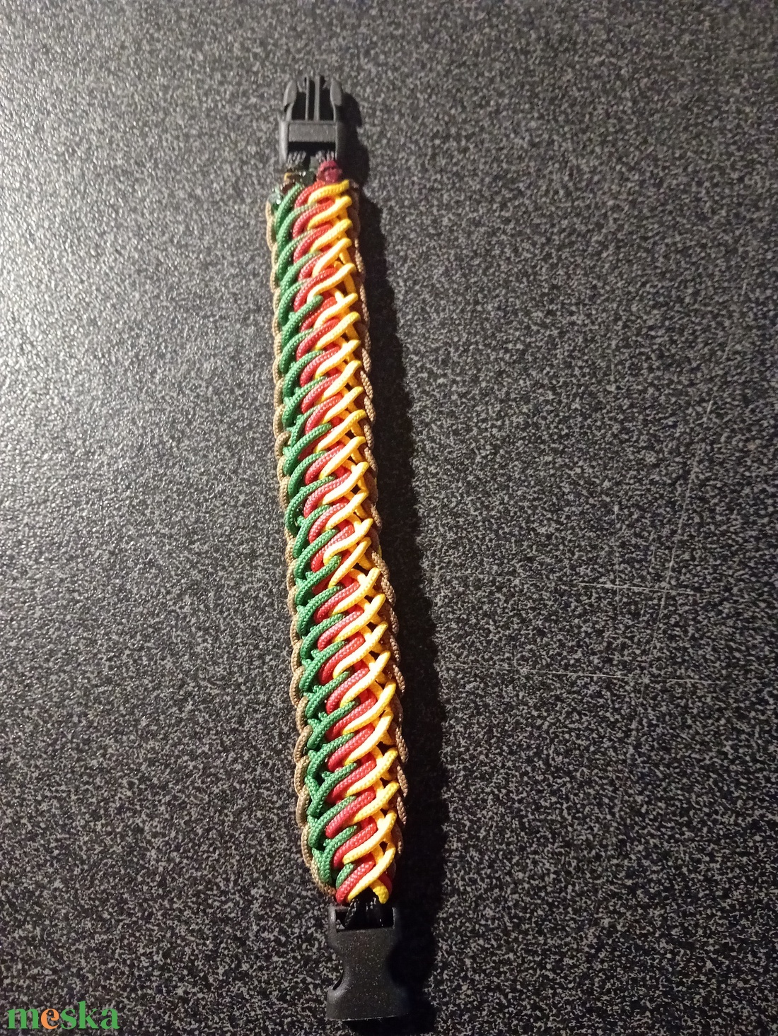 Háromszínű microcord karkötő - ékszer - karkötő - fonott karkötő - Meska.hu