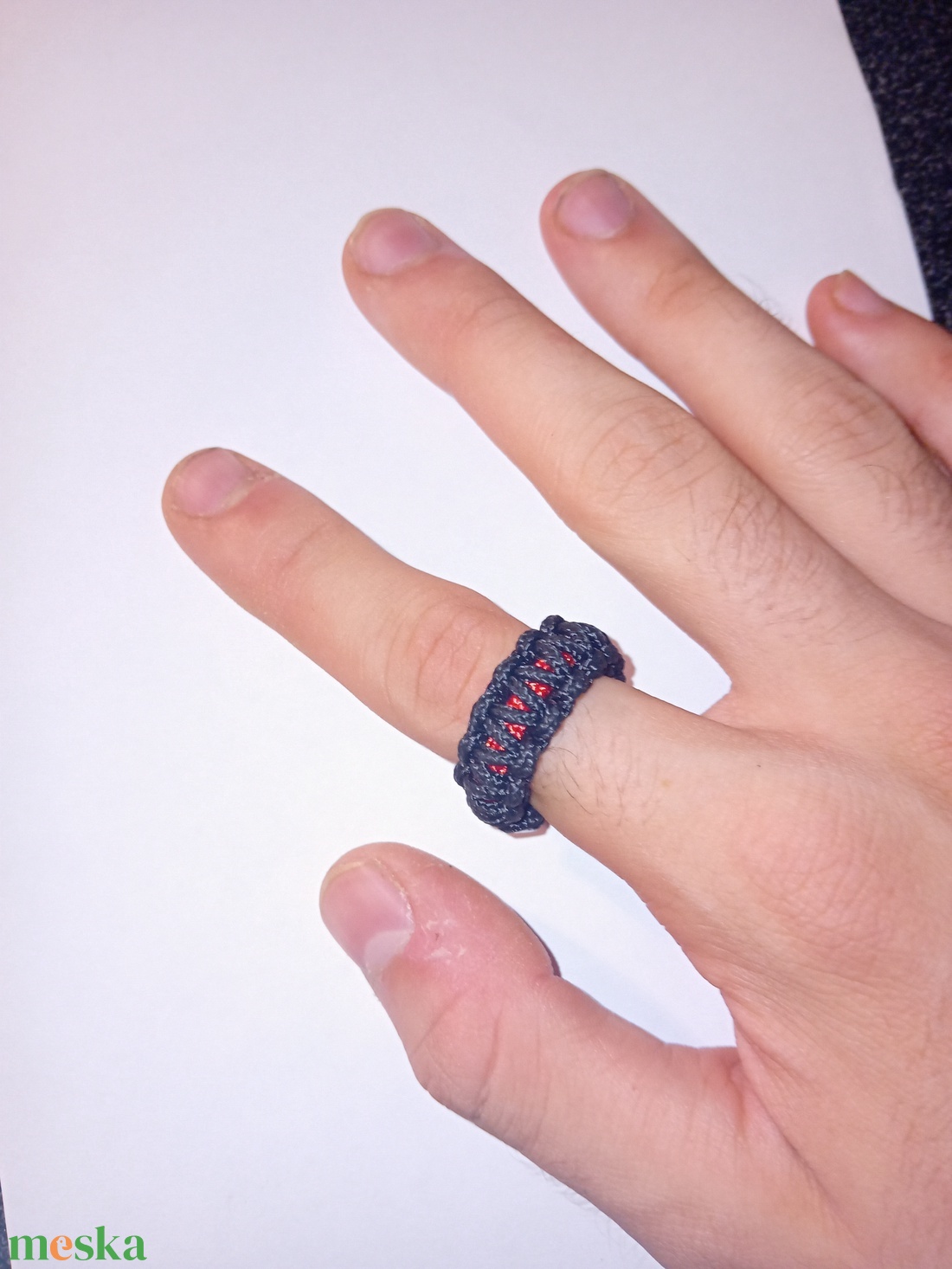 Paracord gyűrű cobra mintával - ékszer - gyűrű - fonódó gyűrű - Meska.hu