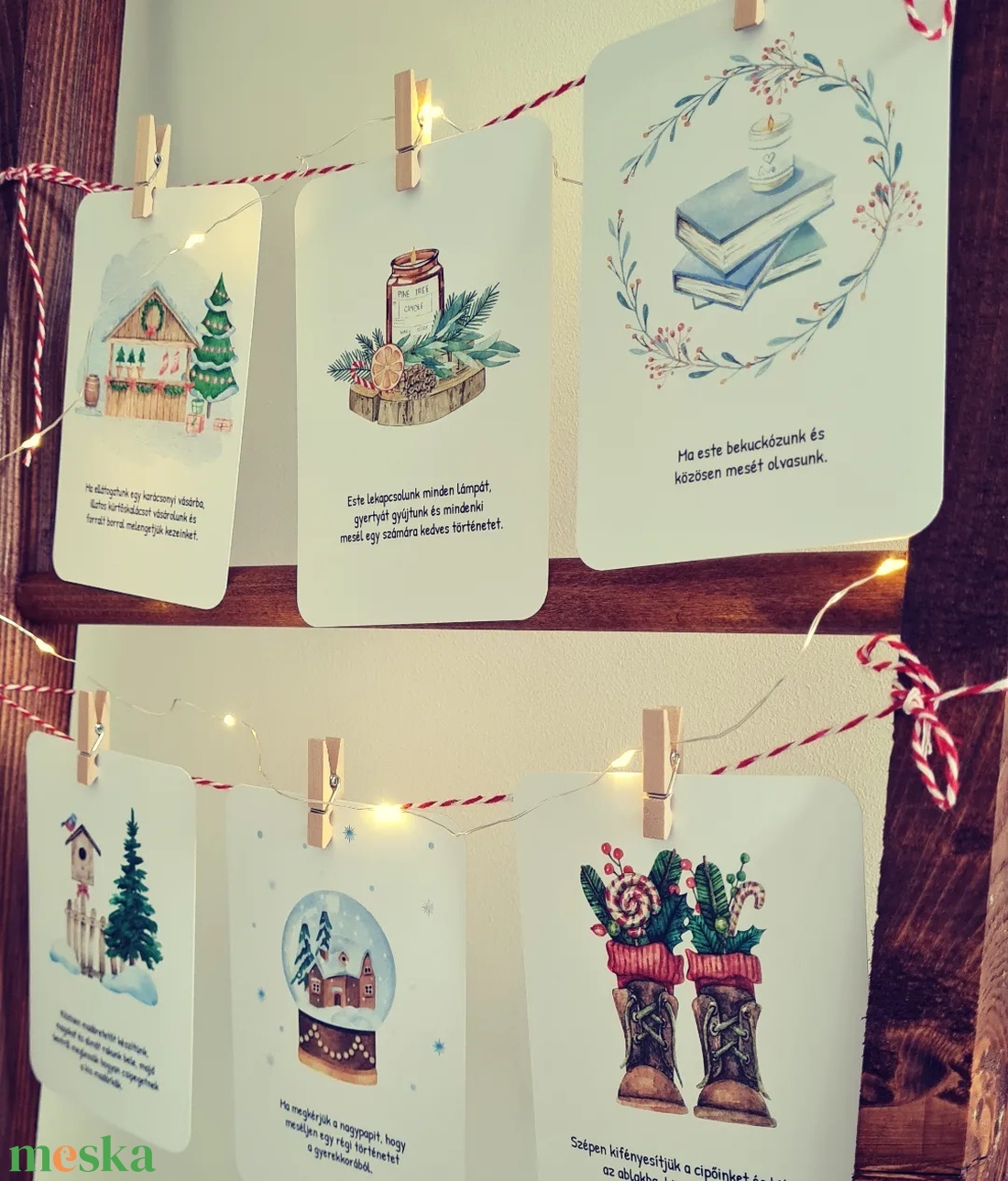 Adventi kalendárium kártyacsomag - karácsony - adventi díszek - adventi naptár - Meska.hu