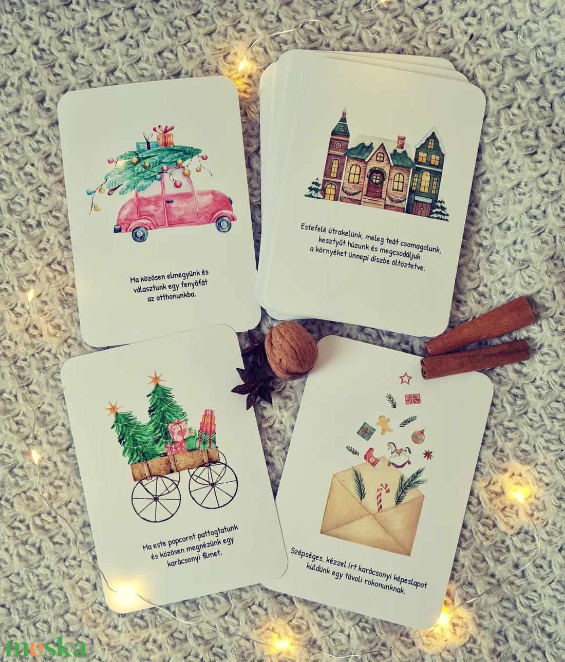 Adventi kalendárium kártyacsomag - karácsony - adventi díszek - adventi naptár - Meska.hu