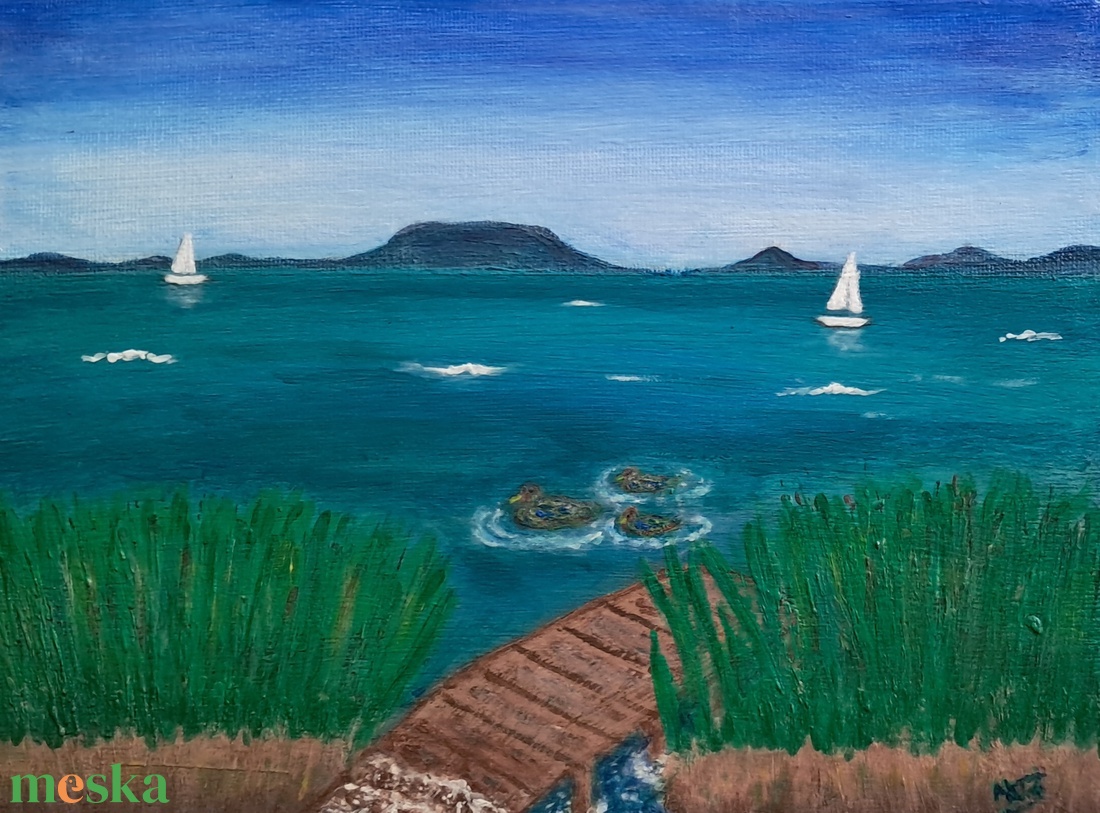 Badacsony - ezerarcú Balaton - művészet - festmény - akril - Meska.hu