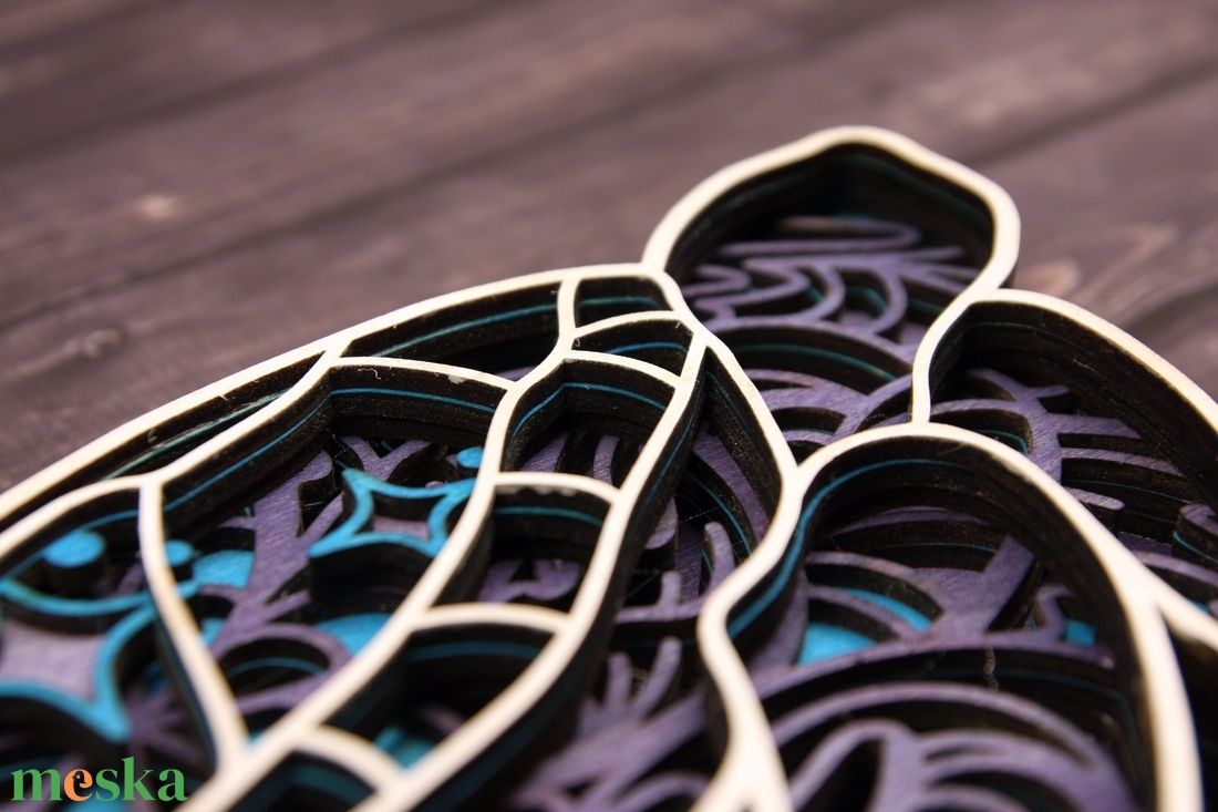 Teknős 3d falidísz, rétegelt falikép - otthon & életmód - dekoráció - fali és függő dekoráció - falra akasztható dekor - Meska.hu