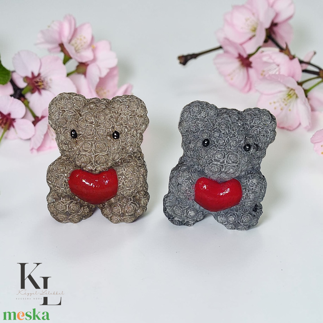 Szivecskés Raysin maci - otthon & életmód - dekoráció - asztal és polc dekoráció - asztaldísz - Meska.hu