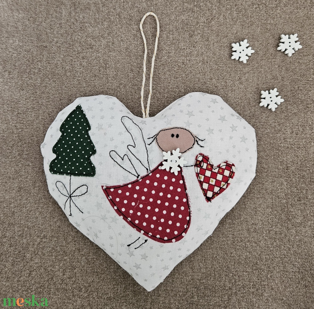 Angyalkás téli ajtódísz - karácsony - karácsonyi lakásdekoráció - karácsonyi ajtódíszek - Meska.hu