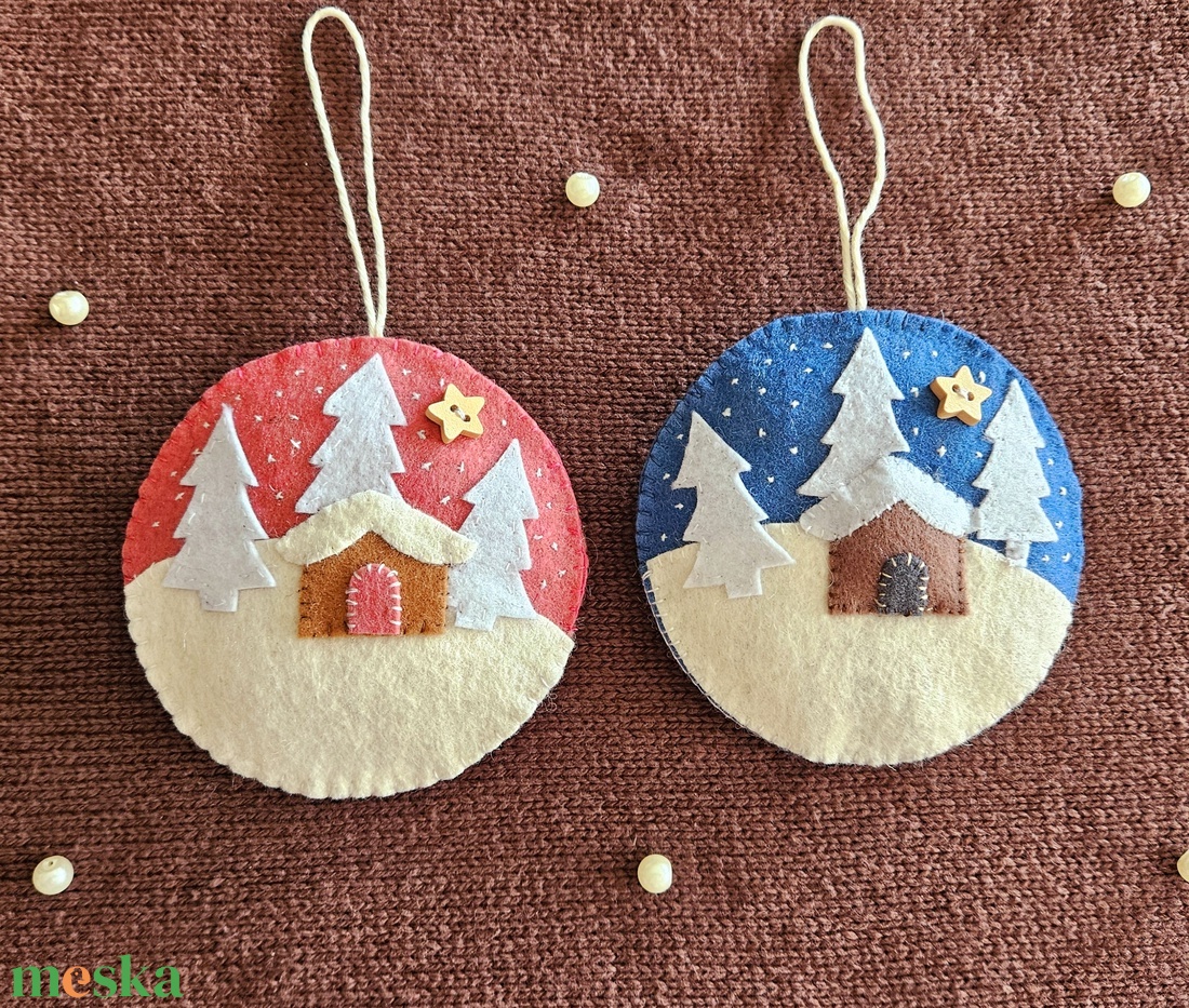 Téli táj dísz - karácsony - karácsonyi lakásdekoráció - karácsonyfadíszek - Meska.hu
