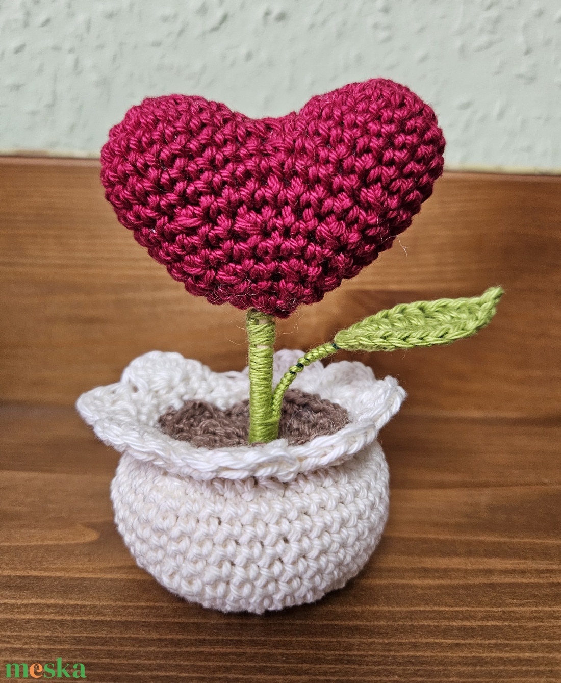 Szívecske kaspóban - otthon & életmód - dekoráció - dísztárgy - Meska.hu