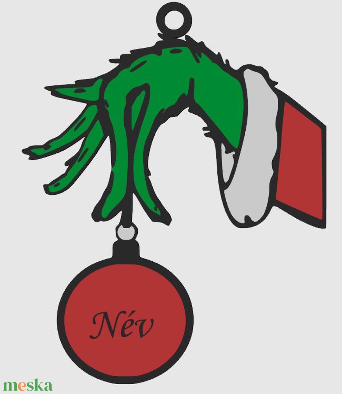 Grincs karácsonyfadísz egyedi névvel - karácsony - karácsonyi lakásdekoráció - karácsonyfadíszek - Meska.hu