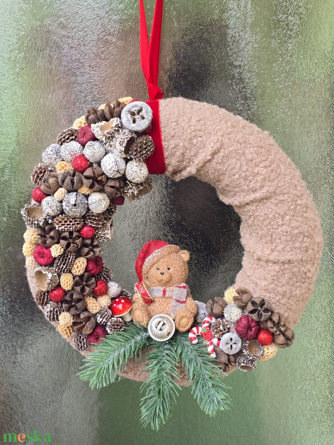 Teddy Macis Kézműves Kollekció: Plüss Adventi Koszorú És Ajtódísz - karácsony - adventi díszek - adventi asztaldísz - Meska.hu