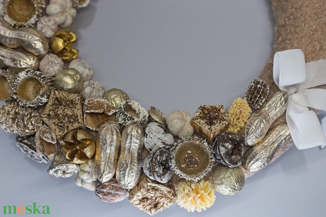 Kézzel Készített Exkluzív Adventi Koszorú - Arany-Ezüst Egér Figurával -  - Meska.hu