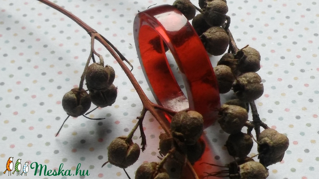 Vörös álom gyűrű gyantából -  - Meska.hu