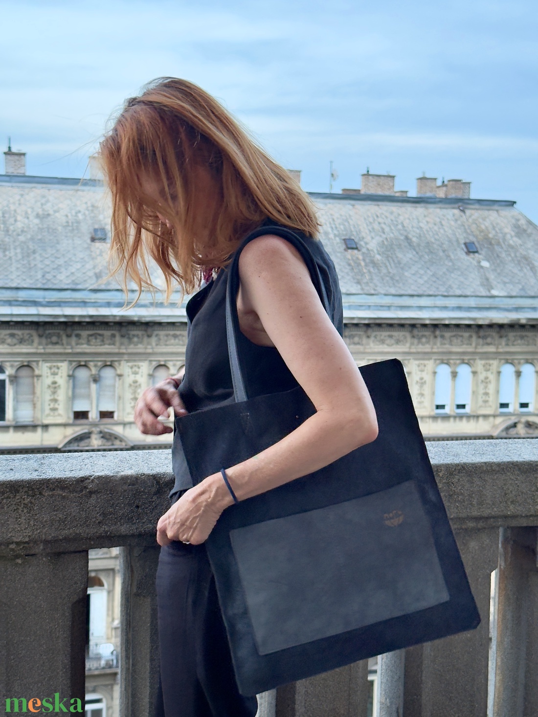 Palakék nyersbőr válltáska - táska & tok - kézitáska & válltáska - válltáska - Meska.hu