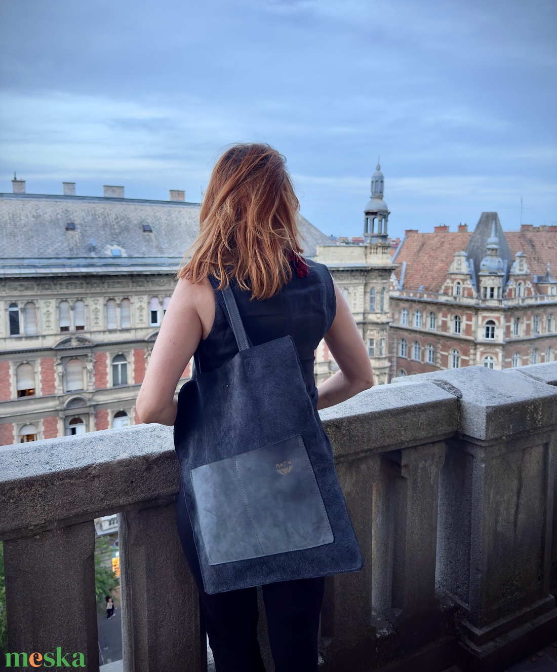 Palakék nyersbőr válltáska - táska & tok - kézitáska & válltáska - válltáska - Meska.hu