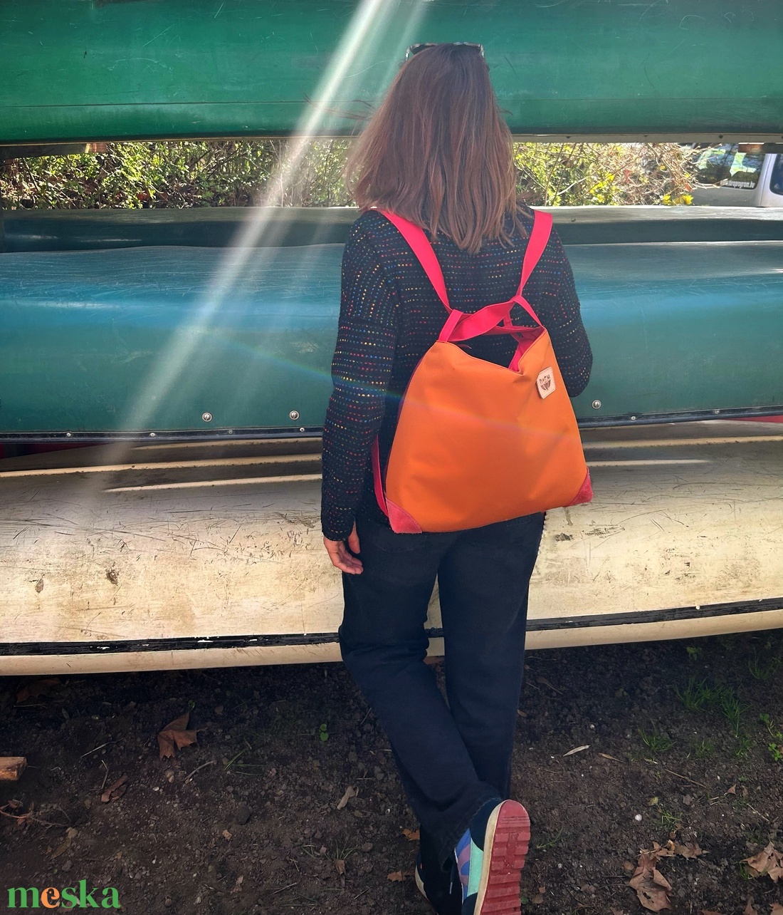 Narancs/bordó vízálló 2in1 táska - táska & tok - variálható táska - Meska.hu