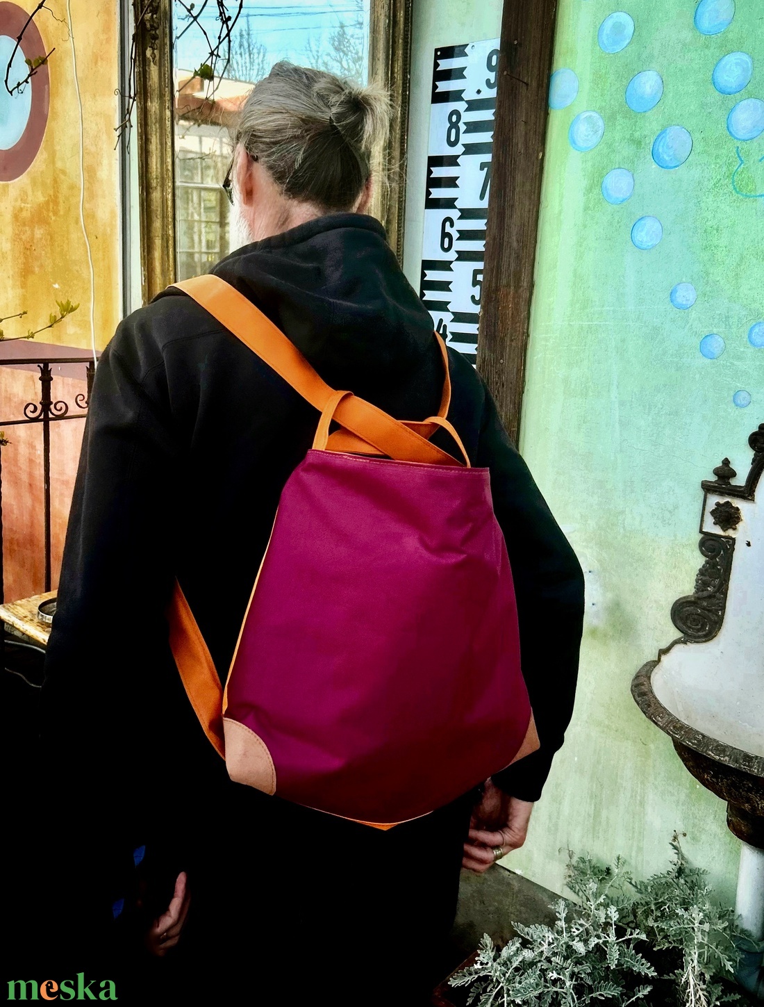 Narancs/bordó vízálló 2in1 táska - táska & tok - variálható táska - Meska.hu