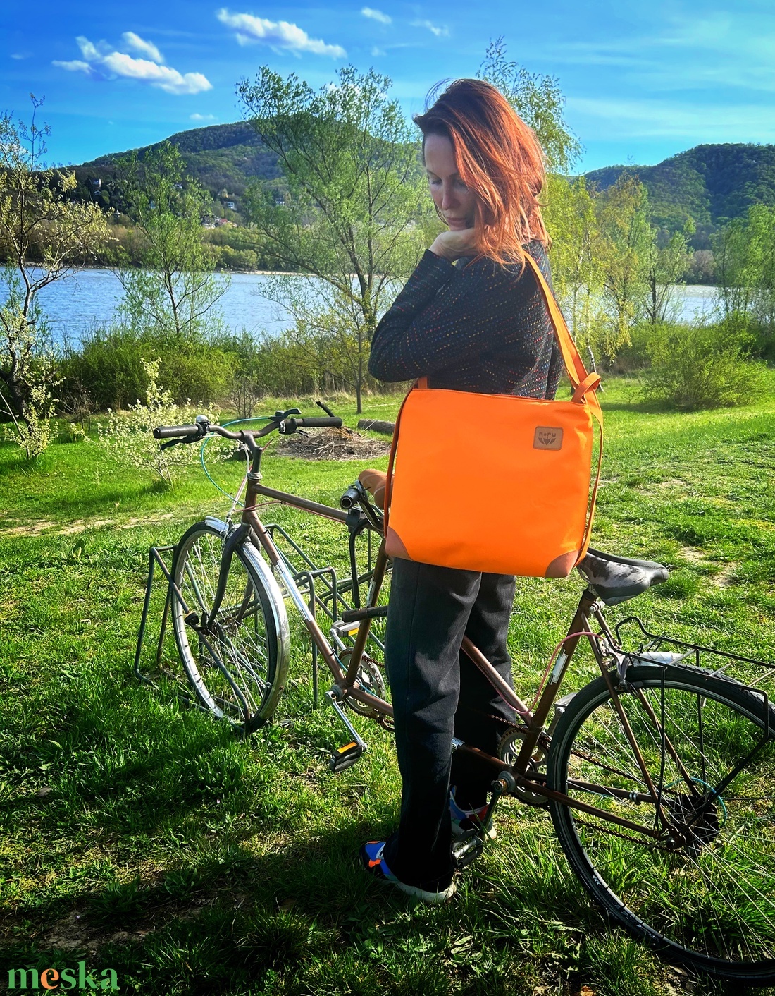 Narancs/bordó vízálló 2in1 táska - táska & tok - variálható táska - Meska.hu