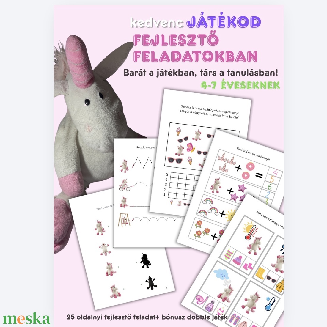 Játékos Fejlesztő Feladatok- személyre szabva - játék & sport - készségfejlesztő és logikai játék - szín és formaválogató játékok - Meska.hu